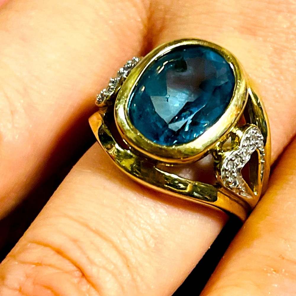 10k blue topaz ring size 8